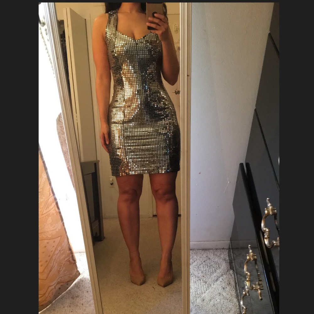 silver dress